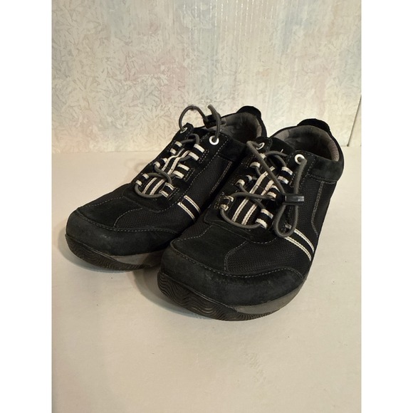 Dansko Shoes - Dansko Black Suede Mesh Bungee Lace Walking Shoes Sneakers Size 38